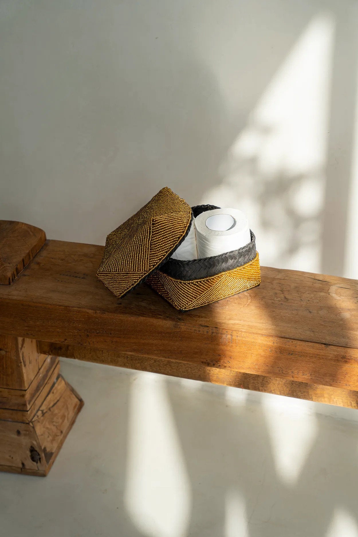 The Beaded Basket - Gold - L