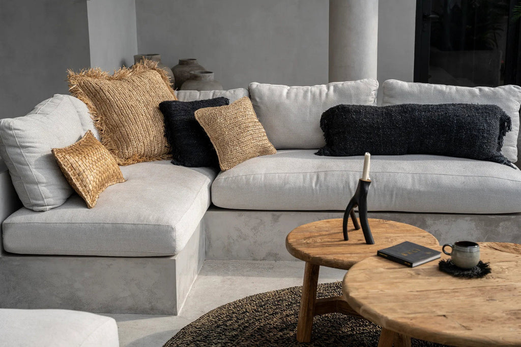 Funda de cojín cuadrada de rafia - natural - 60x60