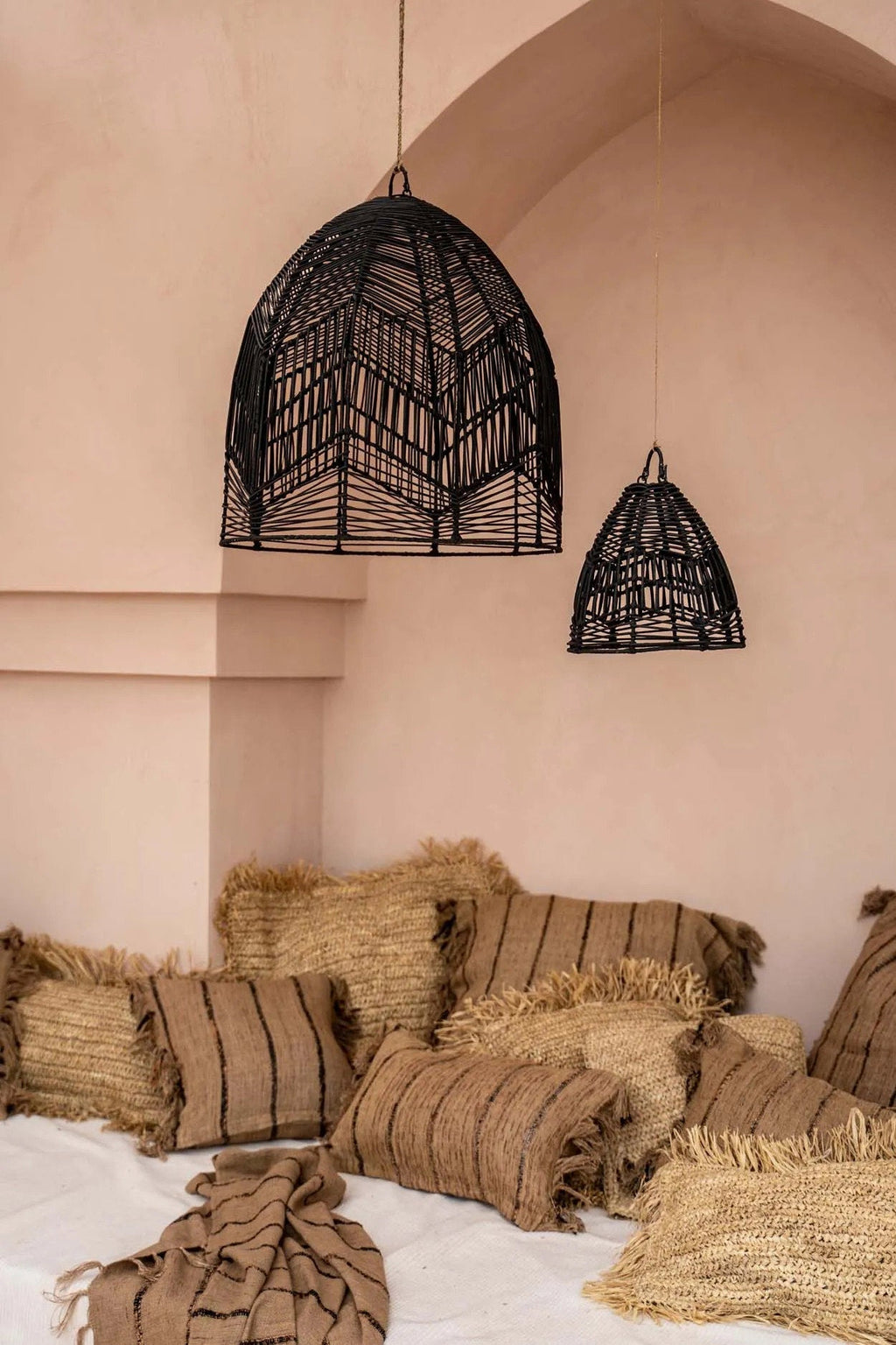 Funda de cojín cuadrada de rafia - natural - 60x60