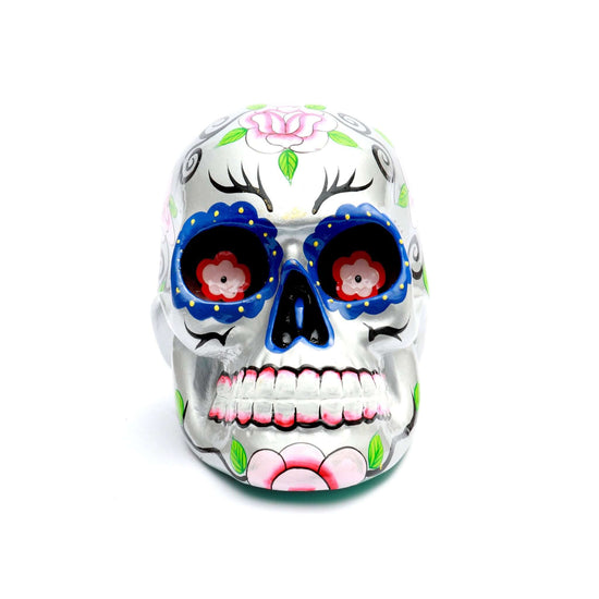 La calavera de azúcar mexicana de plata - S