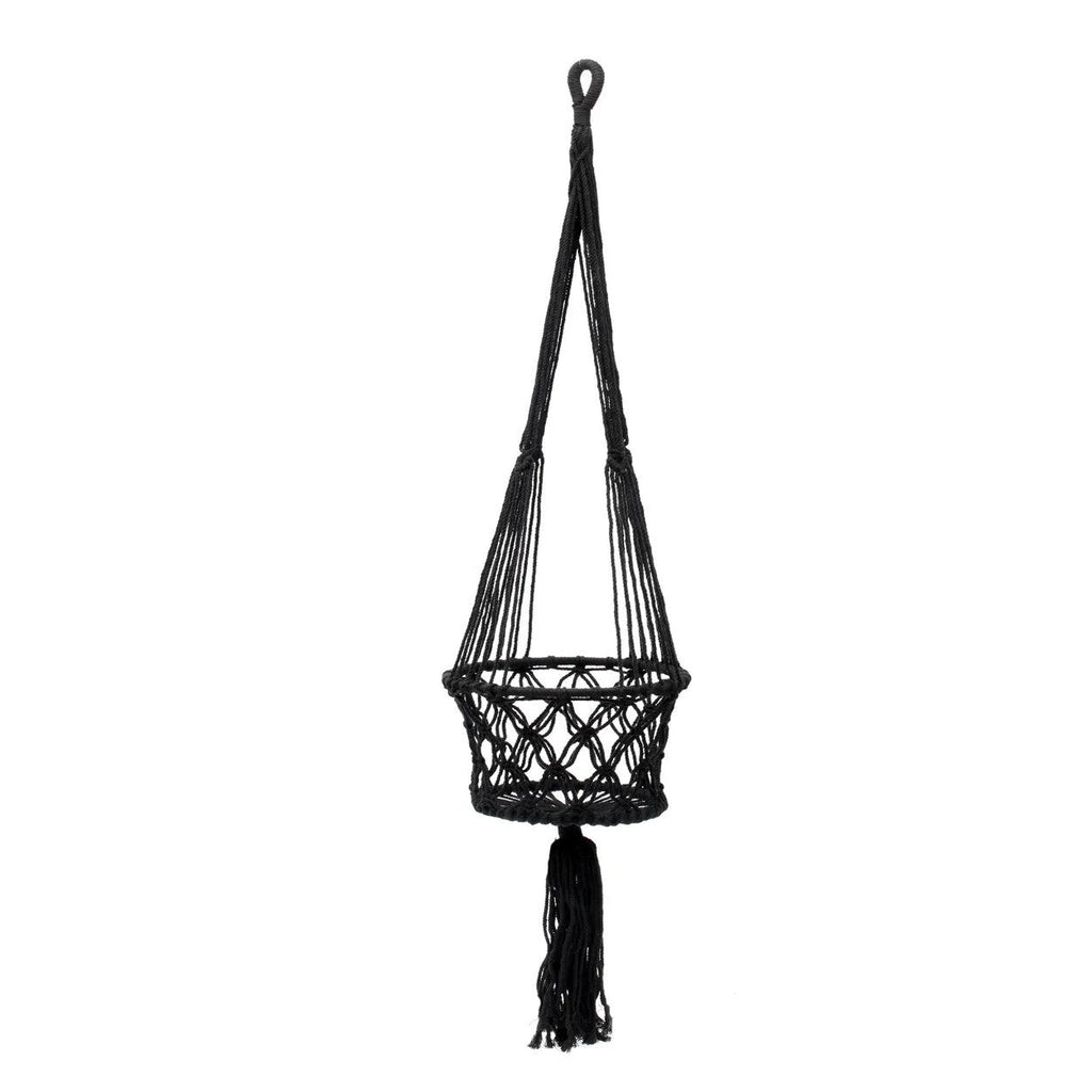 The Macrame Plant Holder - Black - L_40