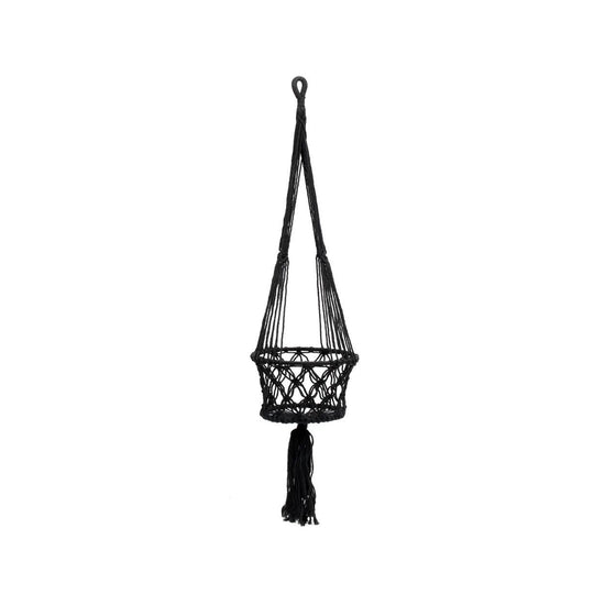 El soporte macramé para plantas - negro - M
