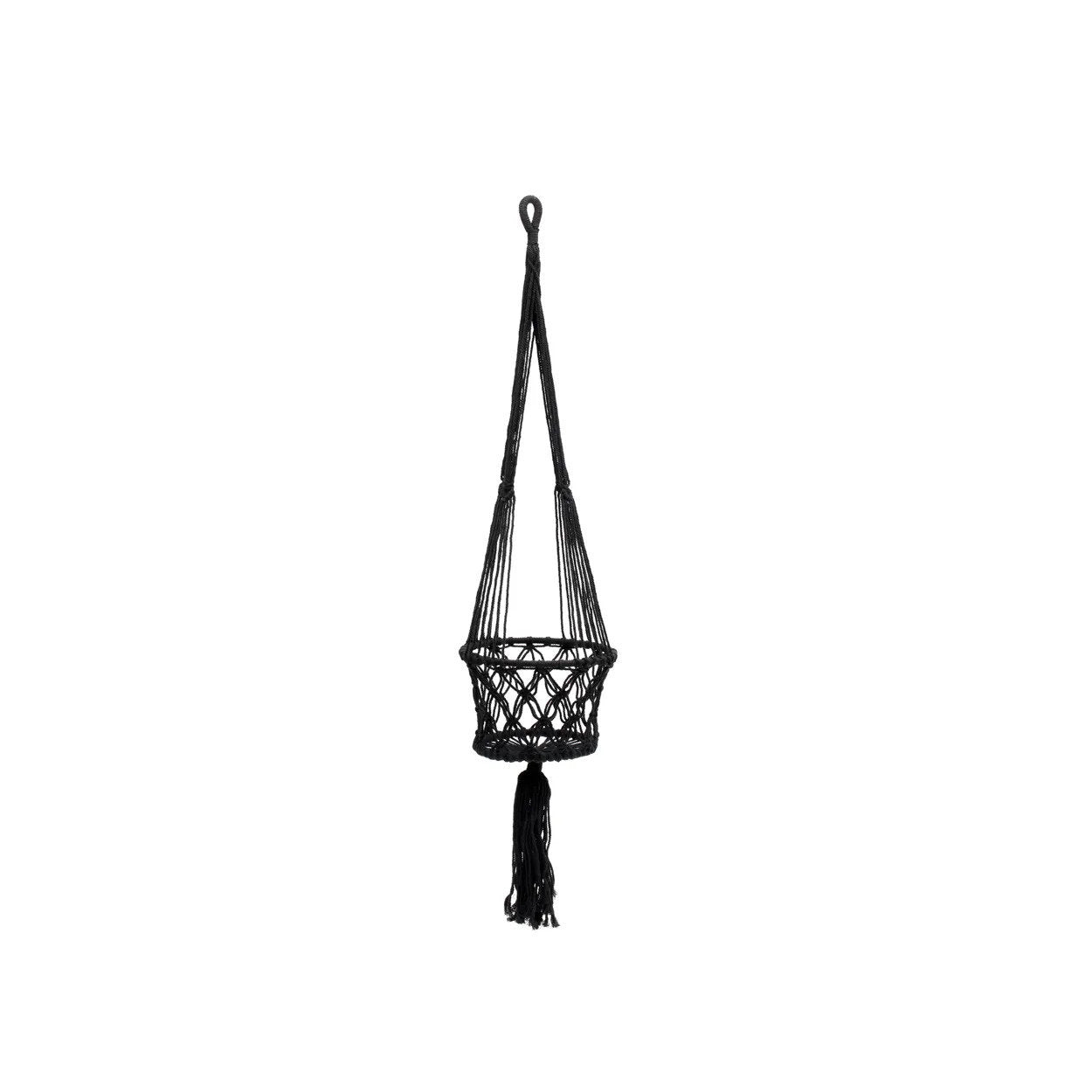 The Macrame Plant Holder - Black - S_40