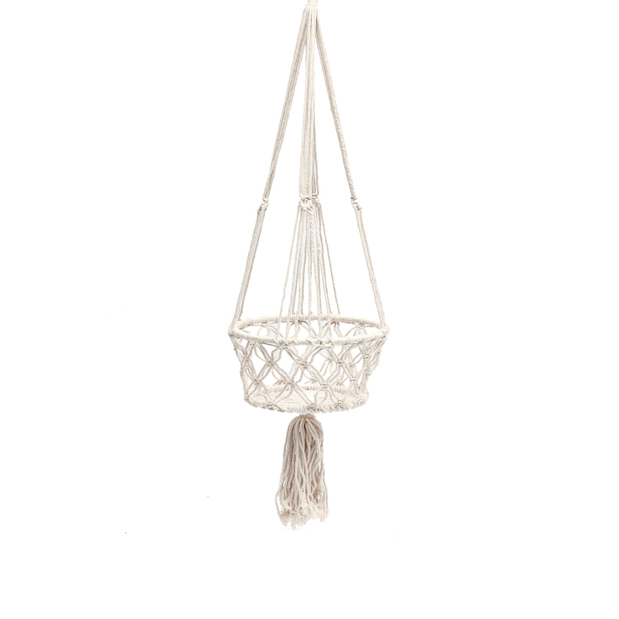 Soporte para plantas de macramé - Blanco - L