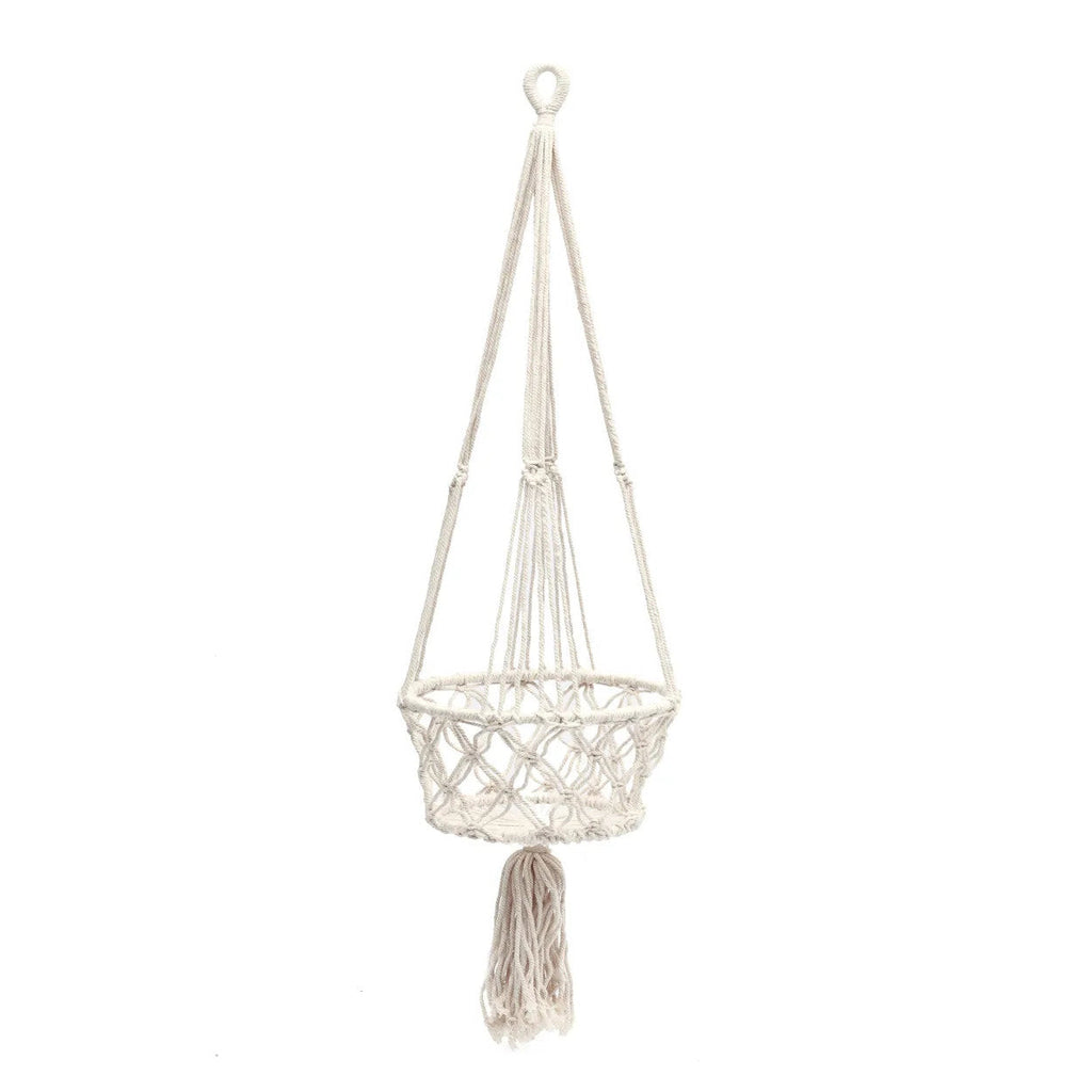 The Macrame Plant Holder - White - L_40