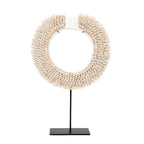 The Papua Shell Disc on Stand - White - M
