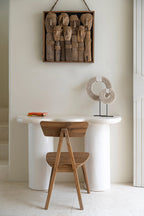 The Papua Shell Disc on Stand - White - S