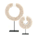 The Papua Shell Disc on Stand - White - S