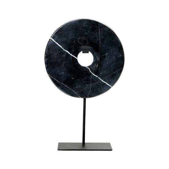 Disco de mármol sobre soporte - Negro - L