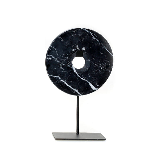Disco de mármol con base - Negro - M