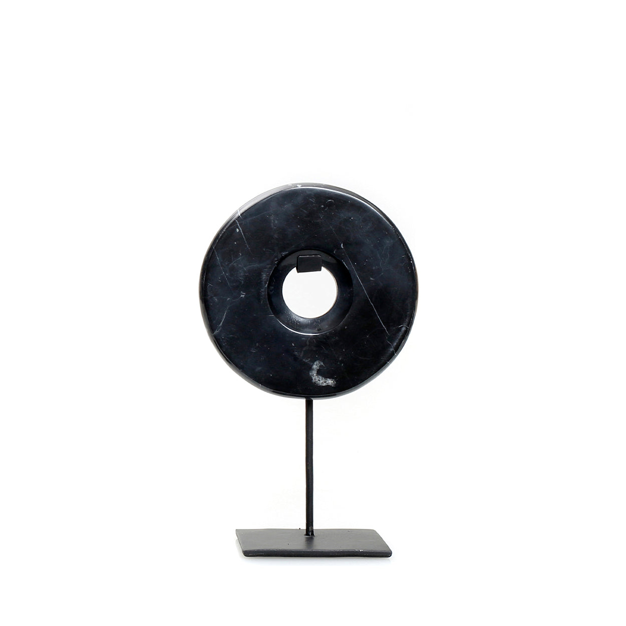 Disco de mármol con soporte - Negro - S