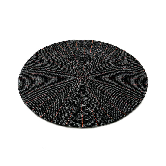 Mantel individual con cuentas - negro