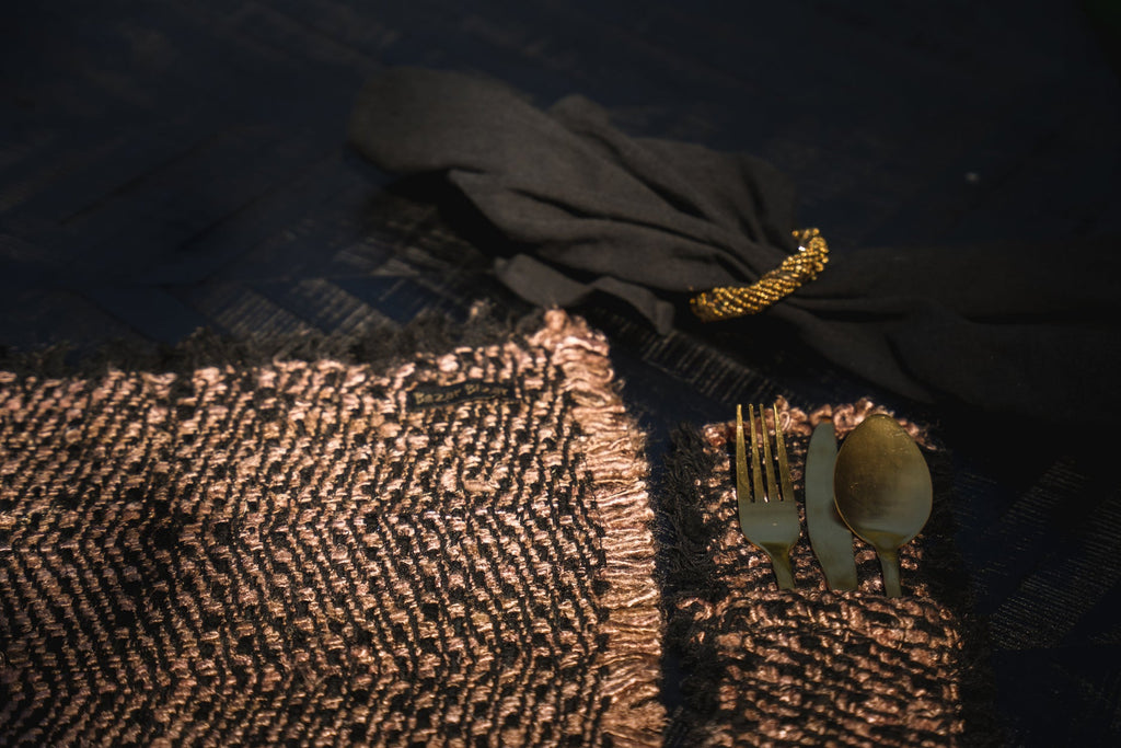 Anillo para servilletas con cuentas - Dorado - Juego de 4