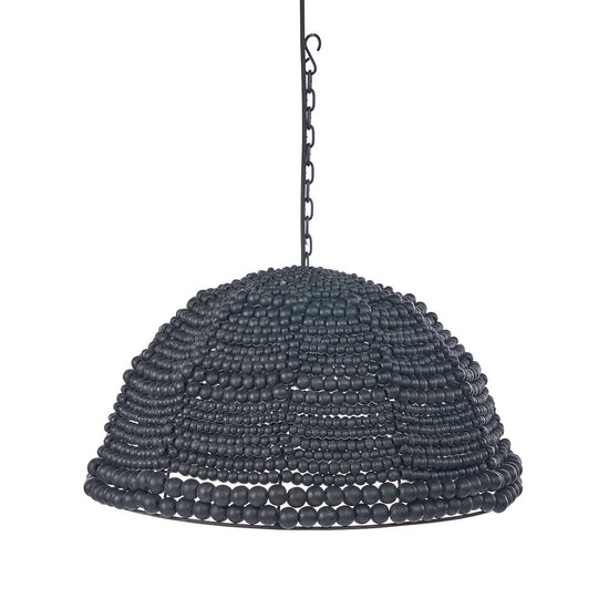 Colgante cúpula de cuentas de madera - negro
