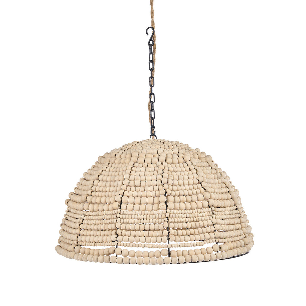 Colgante cúpula de cuentas de madera - Natural