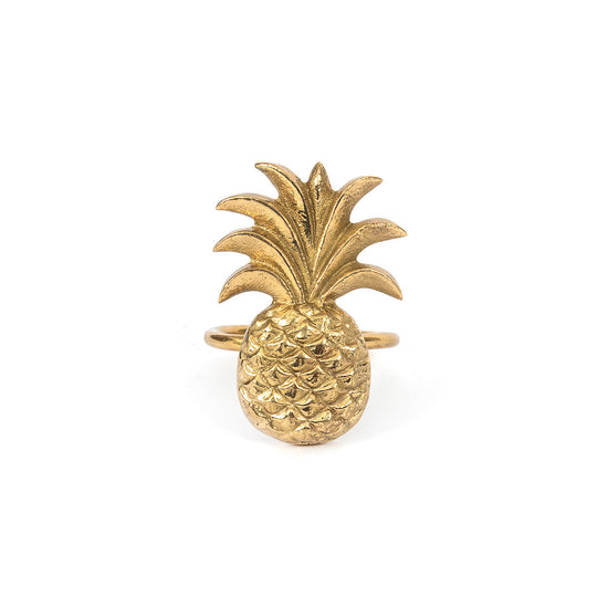 Anillo para servilleta con forma de piña - dorado