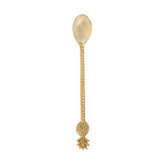 Cuchara larga con piña - dorada