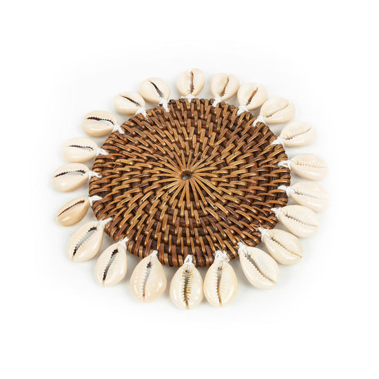 El posavasos Colonial de concha - marrón natural