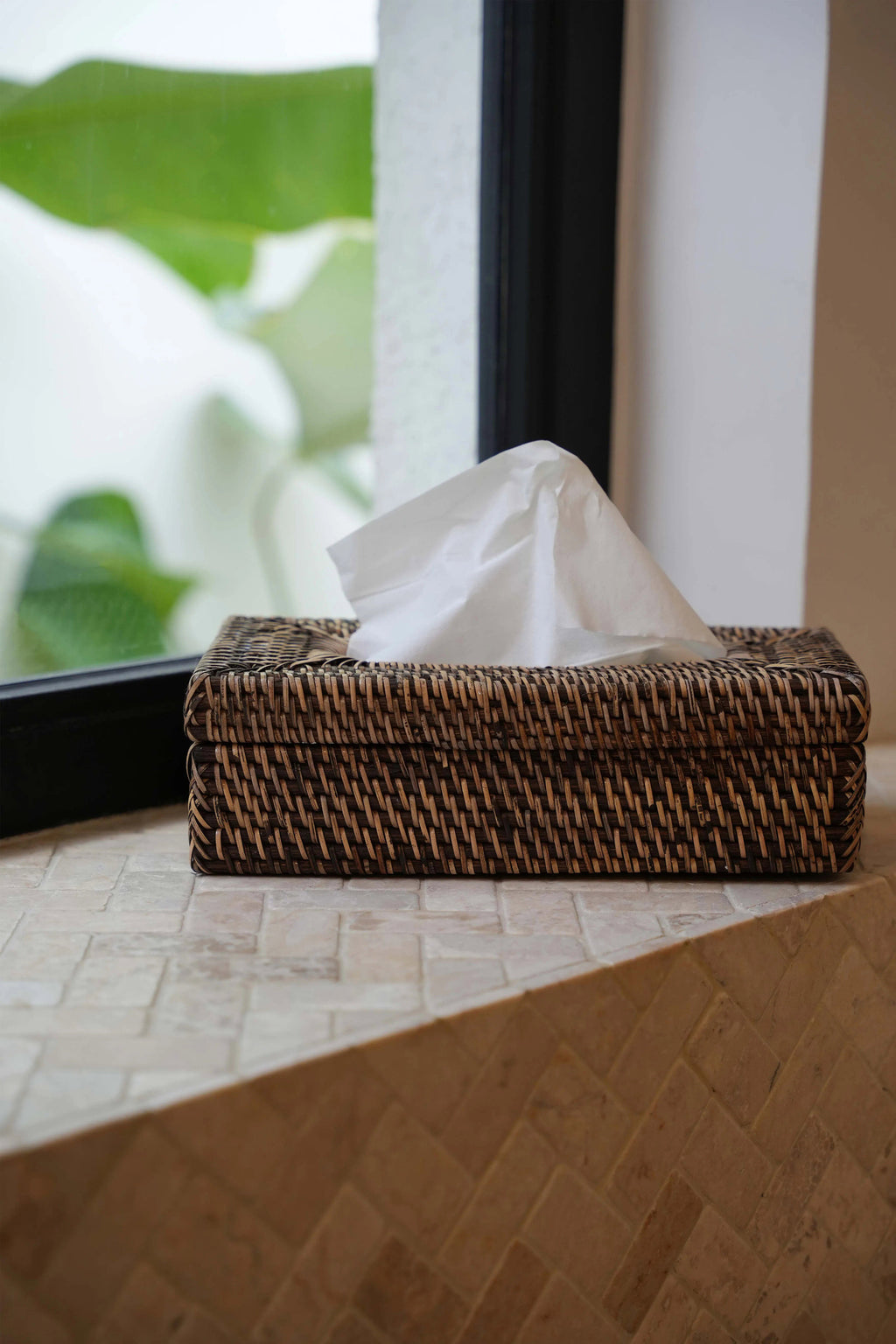 The Rattan Classic Tissue Box - Natural Brown