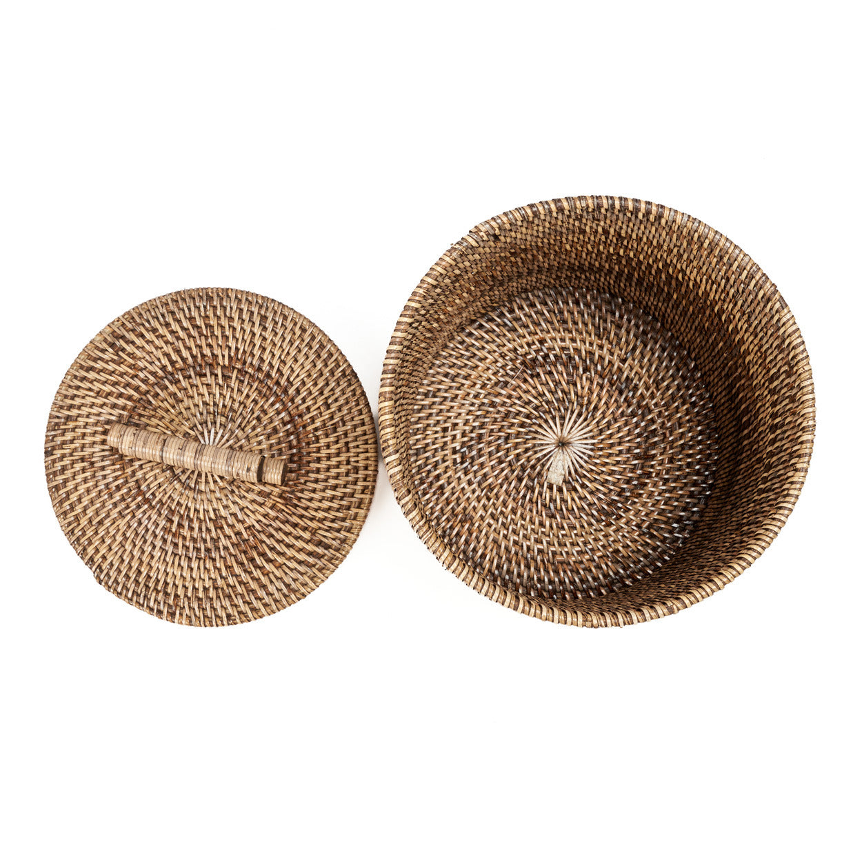 El cesto bajo de ratán - marrón natural