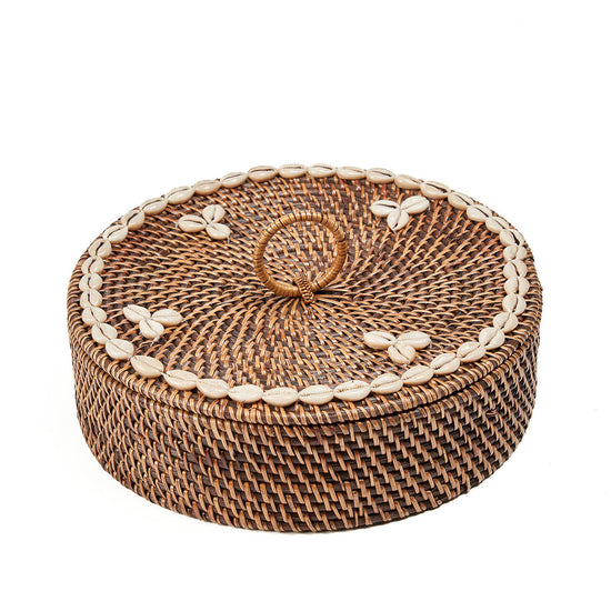 Cesta de ratán con compartimentos - marrón natural
