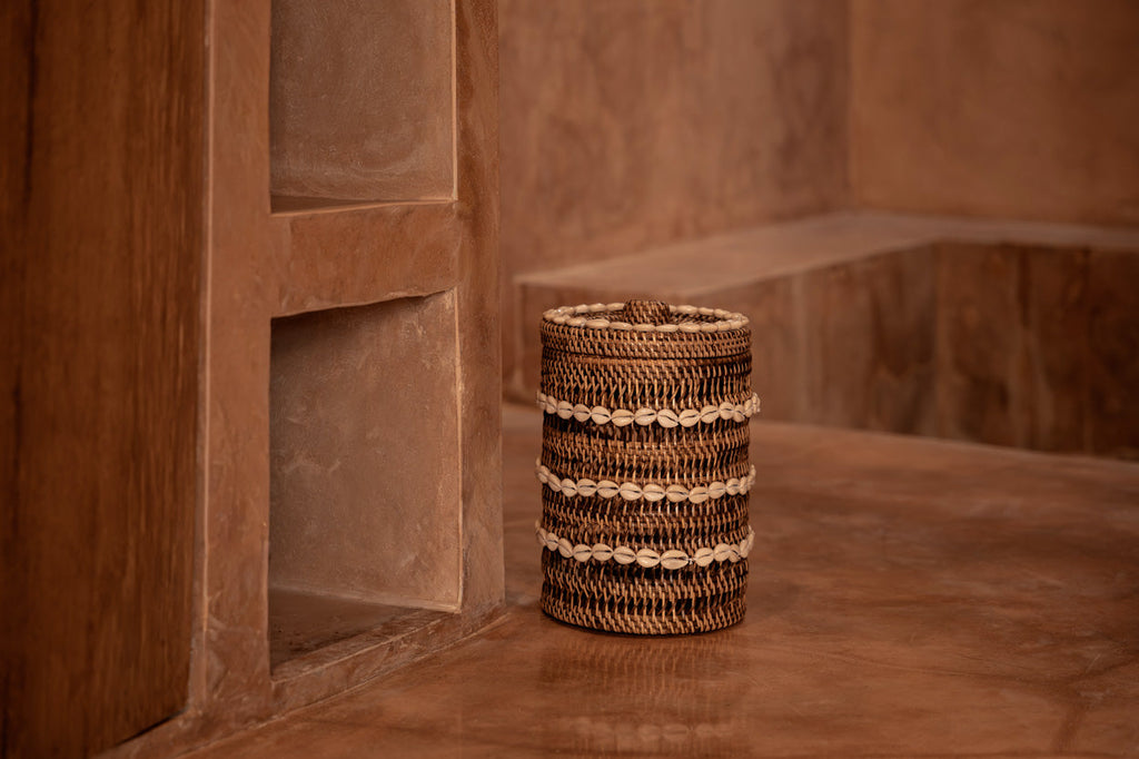 El contenedor de almacenamiento Shell - marrón natural