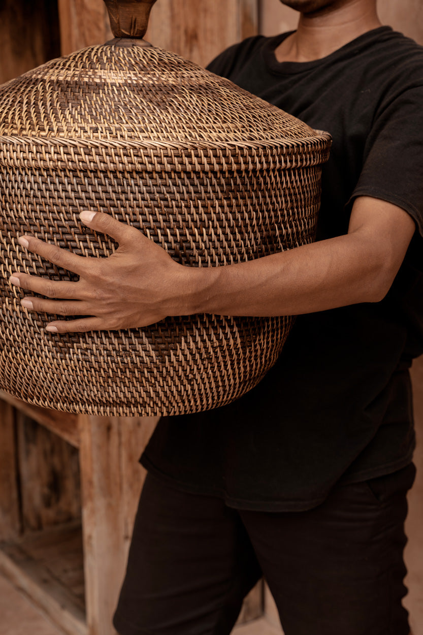 Cesta Corona de Almacenamiento - marrón natural
