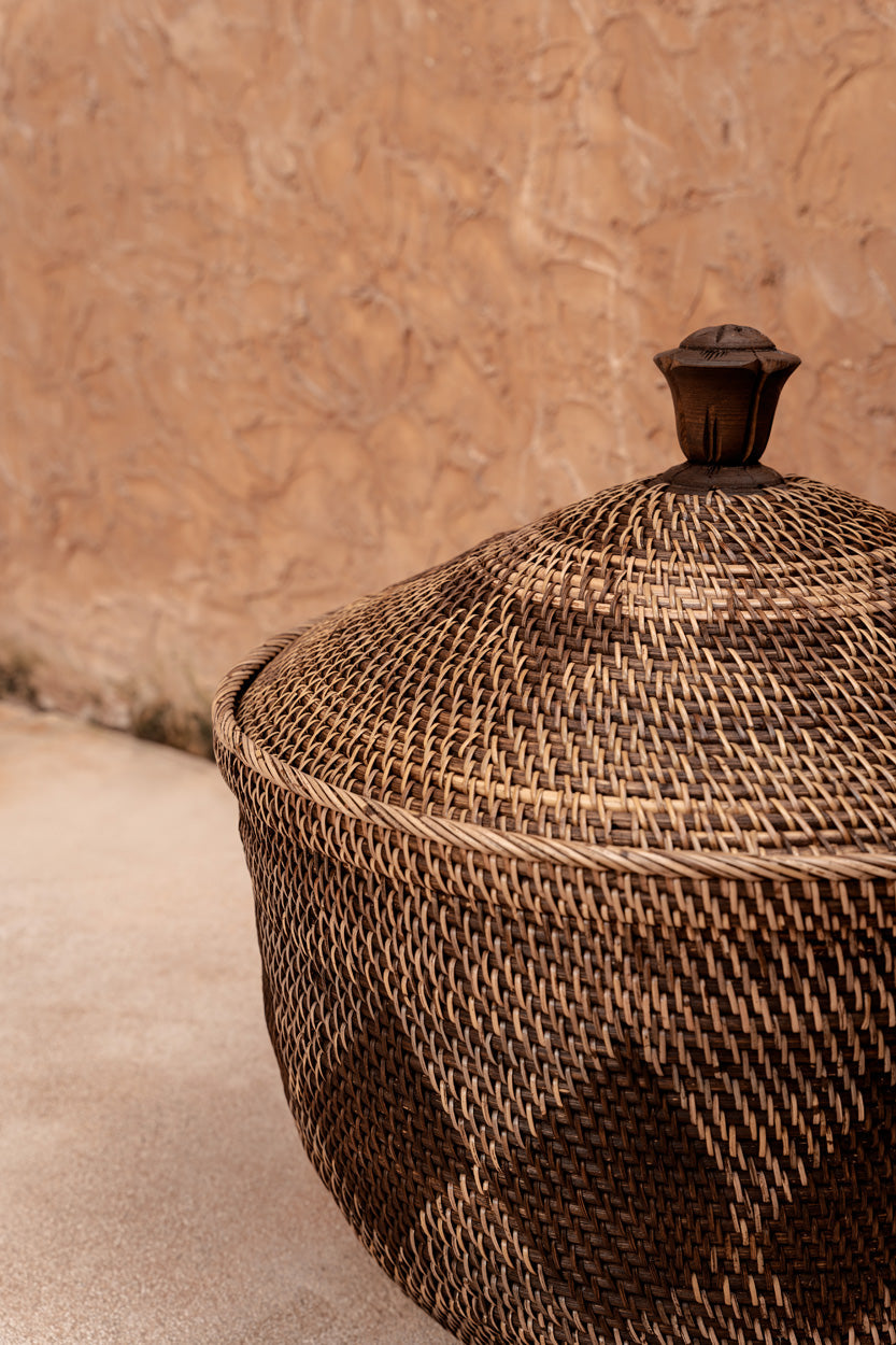 Cesta Corona de Almacenamiento - marrón natural