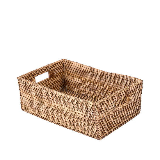 Organizador de ratán - Marrón natural