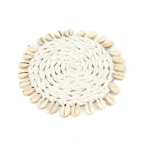 Posavasos en forma de concha de hierba marina - Blanco