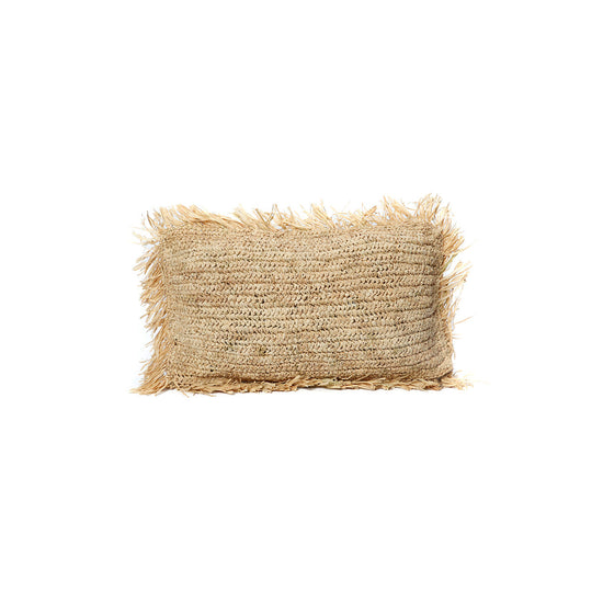 Funda de cojín rectangular de rafia - natural - 30x50