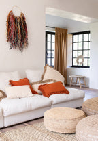 De Raffia Flores Poef - Naturel