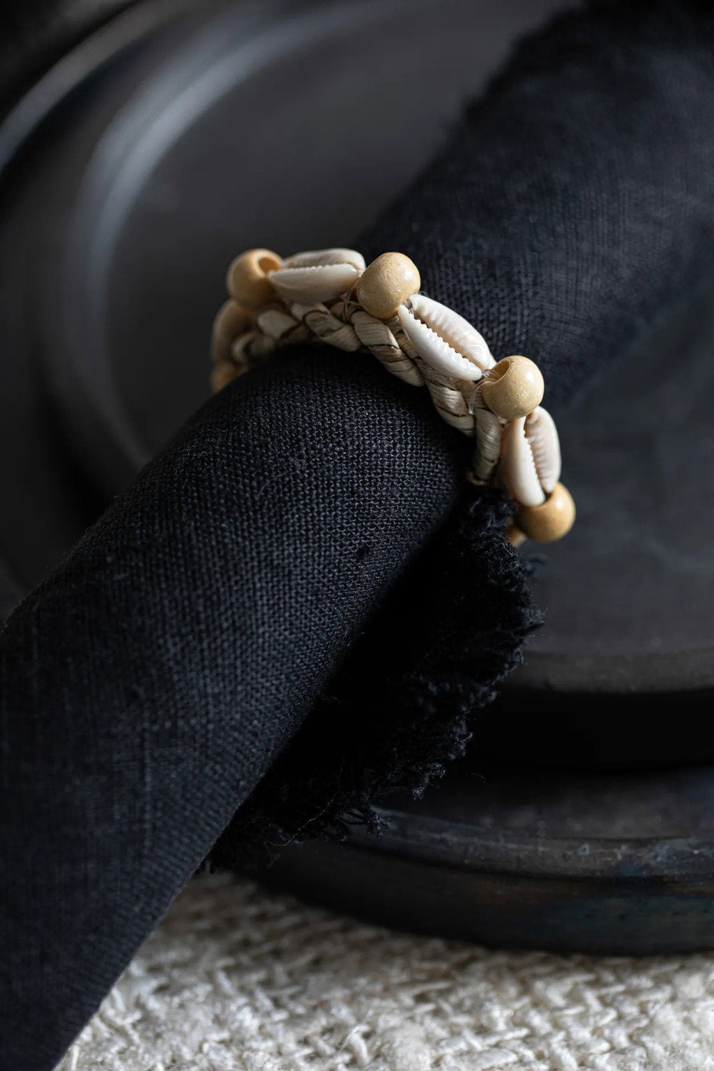 Anillo para servilletas con concha - juego de 4