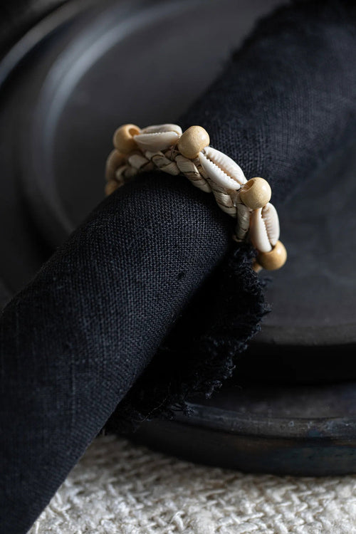 Anillo para servilletas con concha - juego de 4