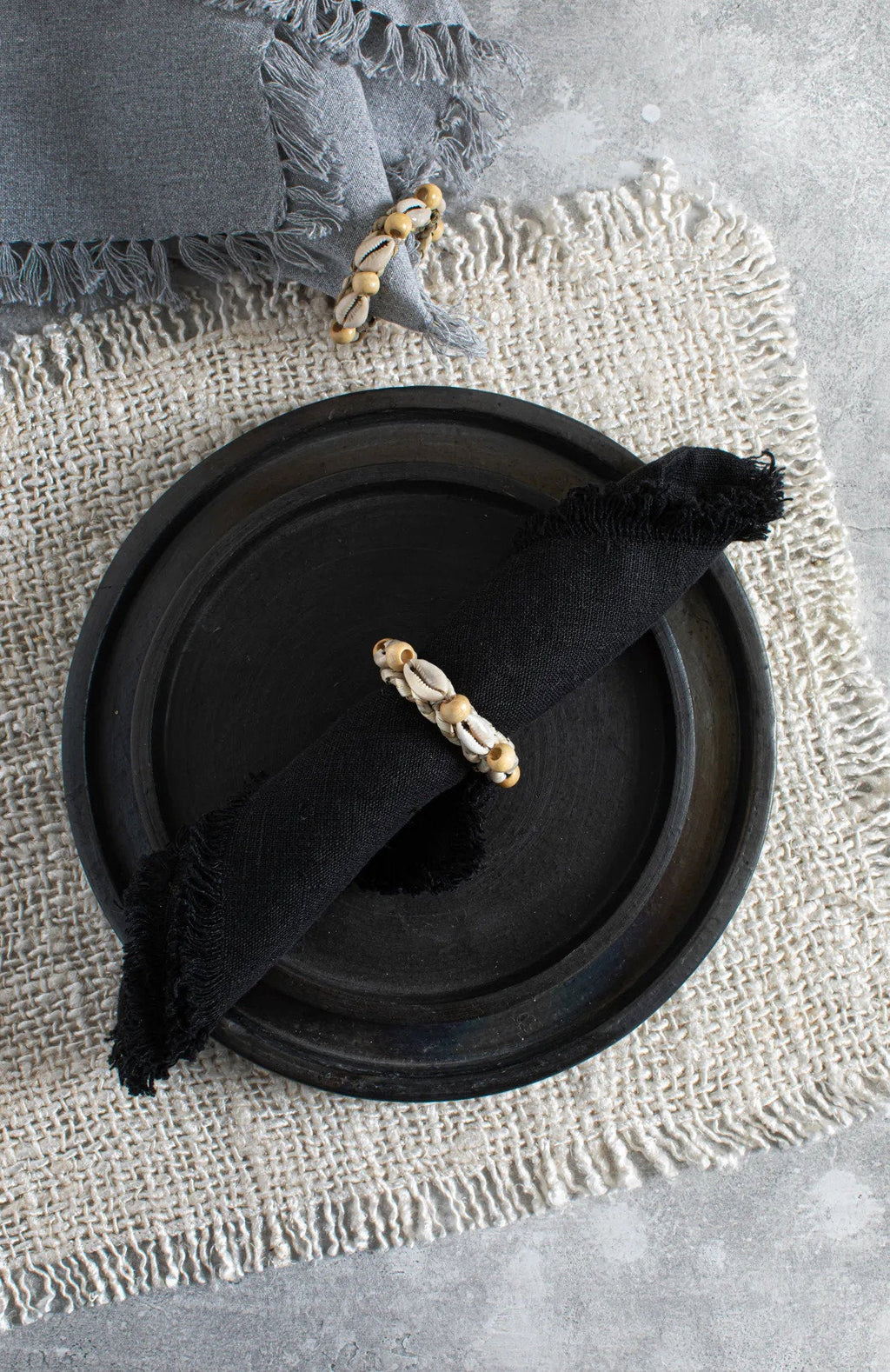 Anillo para servilletas con concha - juego de 4