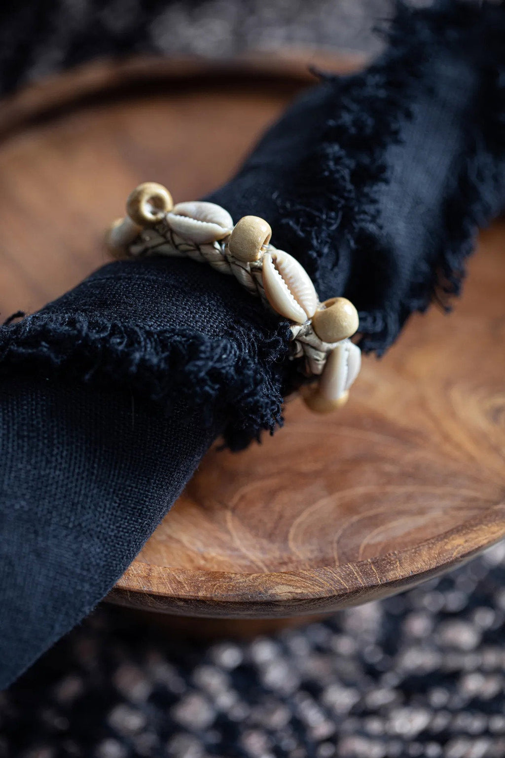 Anillo para servilletas con concha - juego de 4