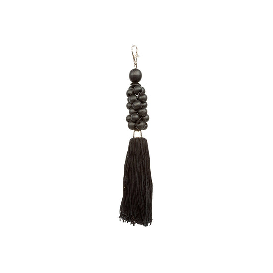 Llavero con cuentas de madera - negro