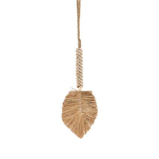 La borla de rafia con conchas - Blanco natural