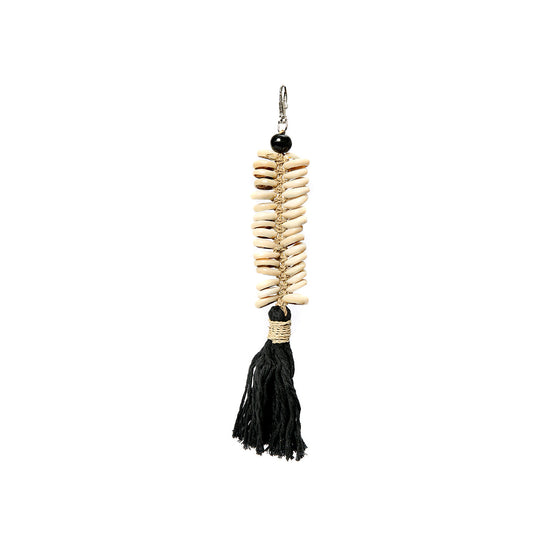 El llavero macramé espina de pescado - negro