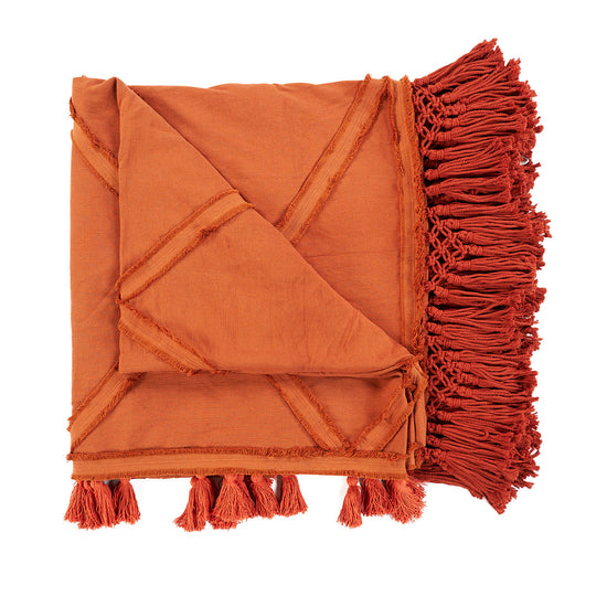 Manta bereber para cama - terracota