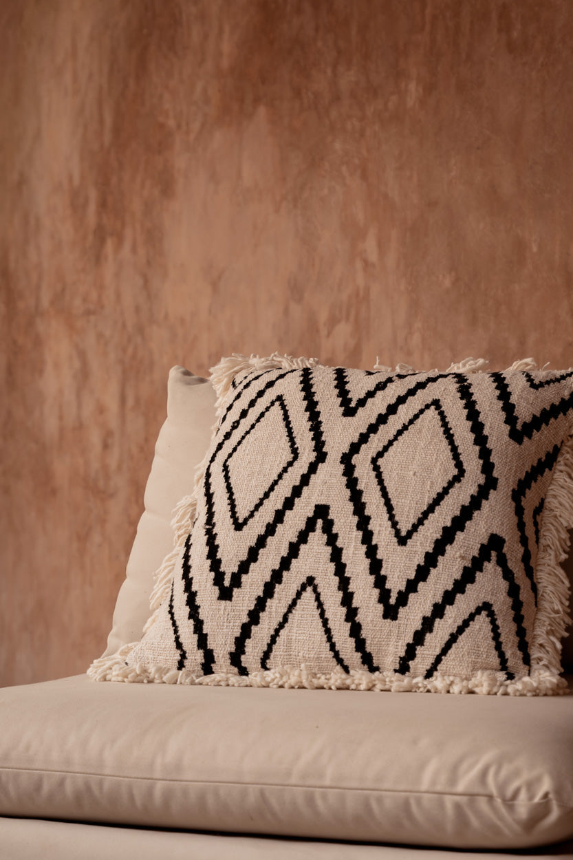 Funda de cojín Sahara Diamond - Negro natural