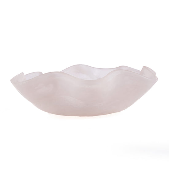 El bol orgánico para frutas de resina - rosa y blanco