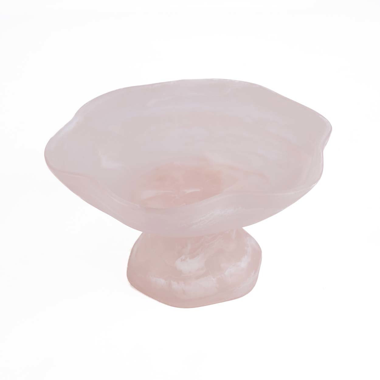 Frutero orgánico de resina - rosa y blanco