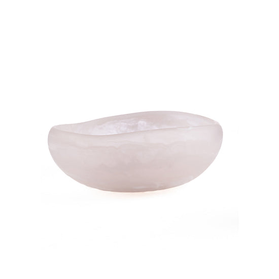 El cuenco orgánico de resina - rosa y blanco - S