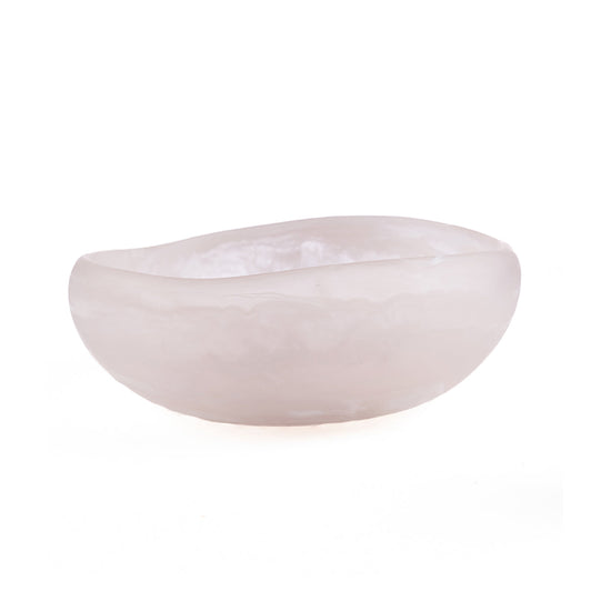 El bol orgánico de resina - rosa y blanco - L