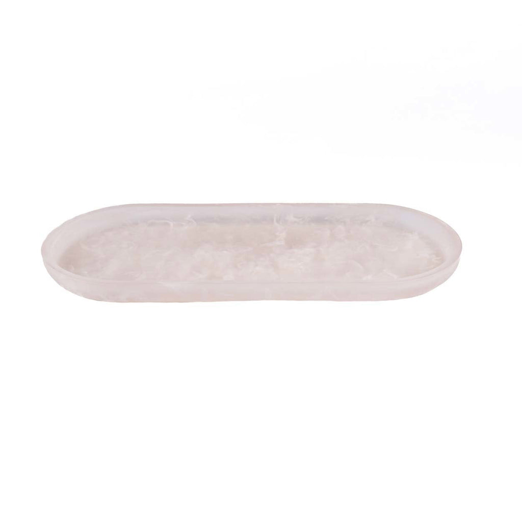 The Resin Oval Plate - Pink White