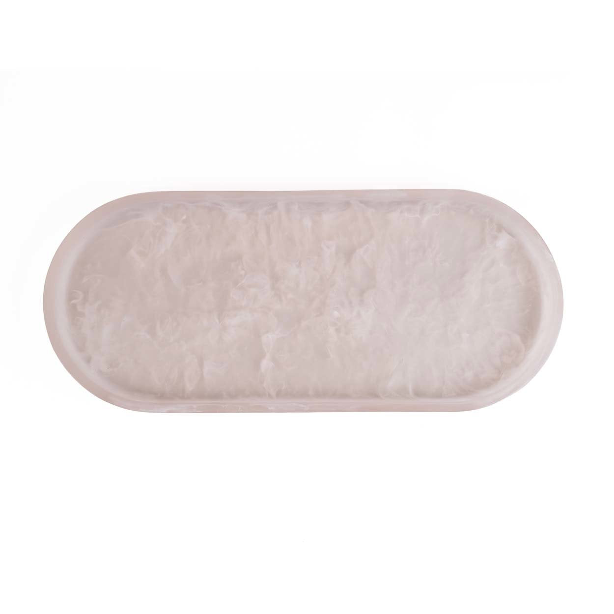 The Resin Oval Plate - Pink White