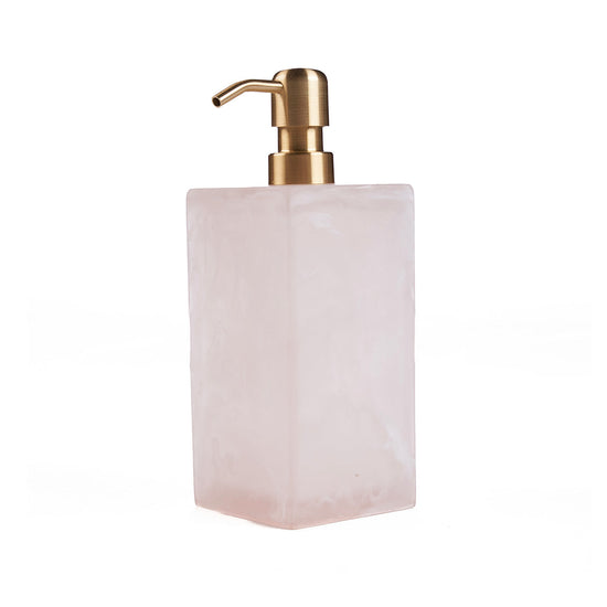 El dispensador de jabón de resina - rosa y blanco