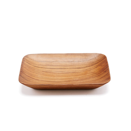Plato para guarnición de raíz de teca - rectangular