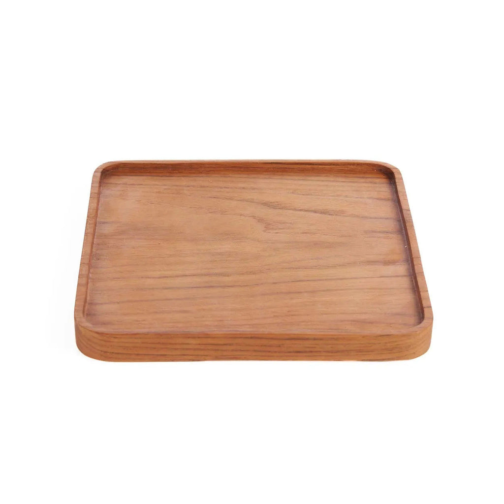 The Teak Square Plate  - Natural - M